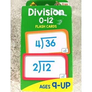 School Zone Division 0-12 Flash Cards Ages 9 and Up 3Rd Grade 4Th Grade